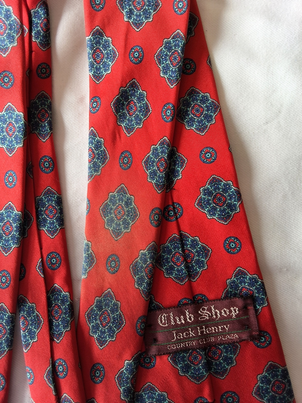 Jack Henry Red Medallion Silk Tie